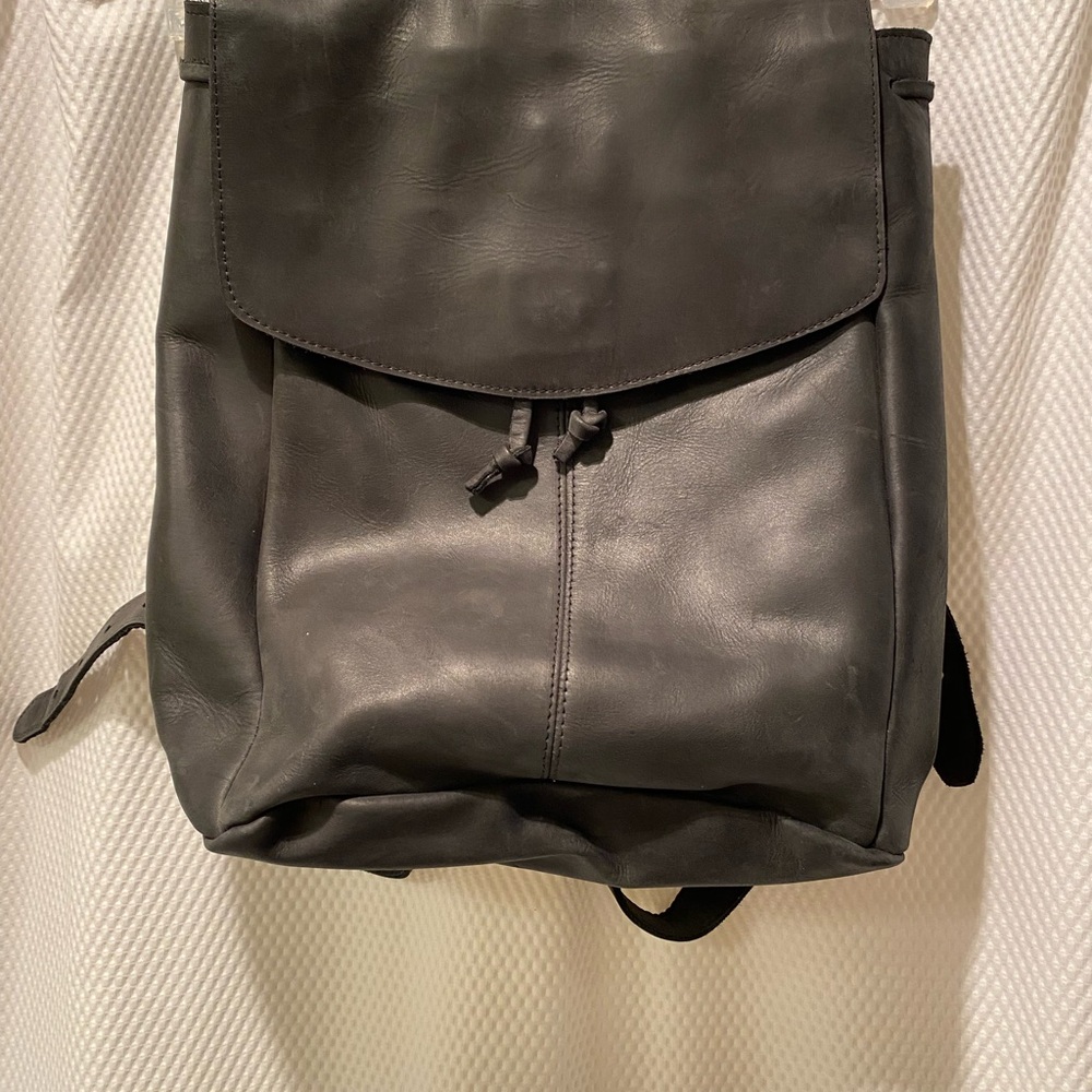 Black Leather Backpack